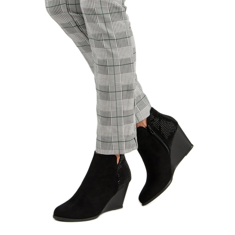 Corina Botas cuña elegantes negro 1