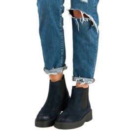 Corina Cómodas botas de ante azul 4