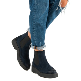 Corina Cómodas botas de ante azul 5