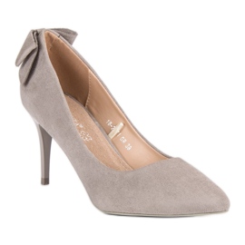 Tacones altos VINCEZA de gamuza de moda gris 2