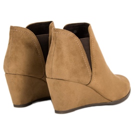 Corina Botas cuña camel marrón 4