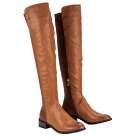 Corina Botas marrones arriba de la rodilla marrón 5