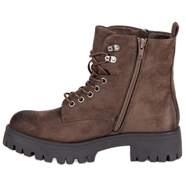 Corina Trabajadores de gamuza anudados marrón 1