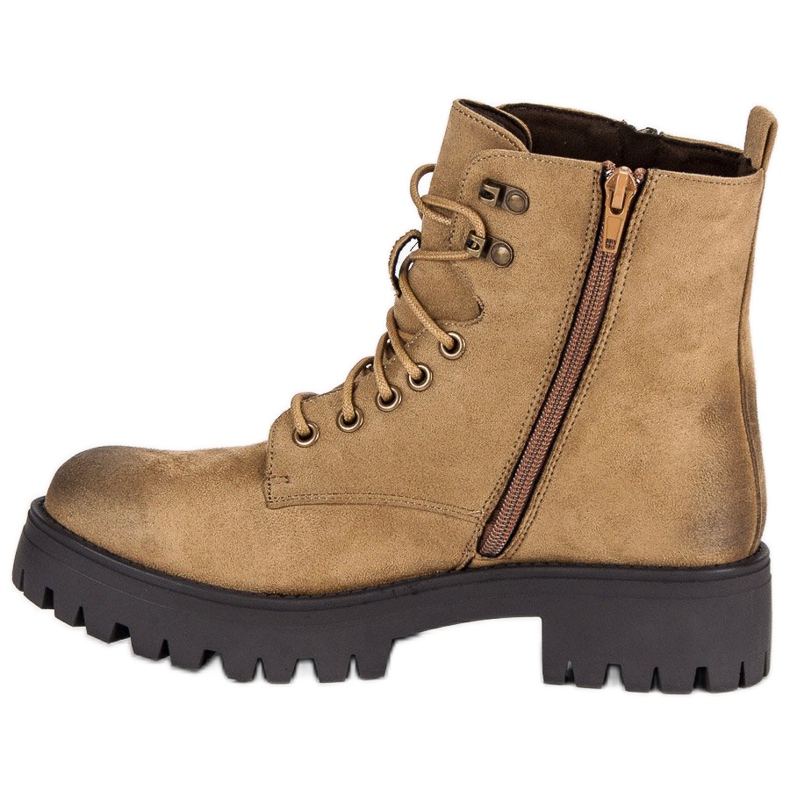 Corina Trabajadores de gamuza anudados marrón 1