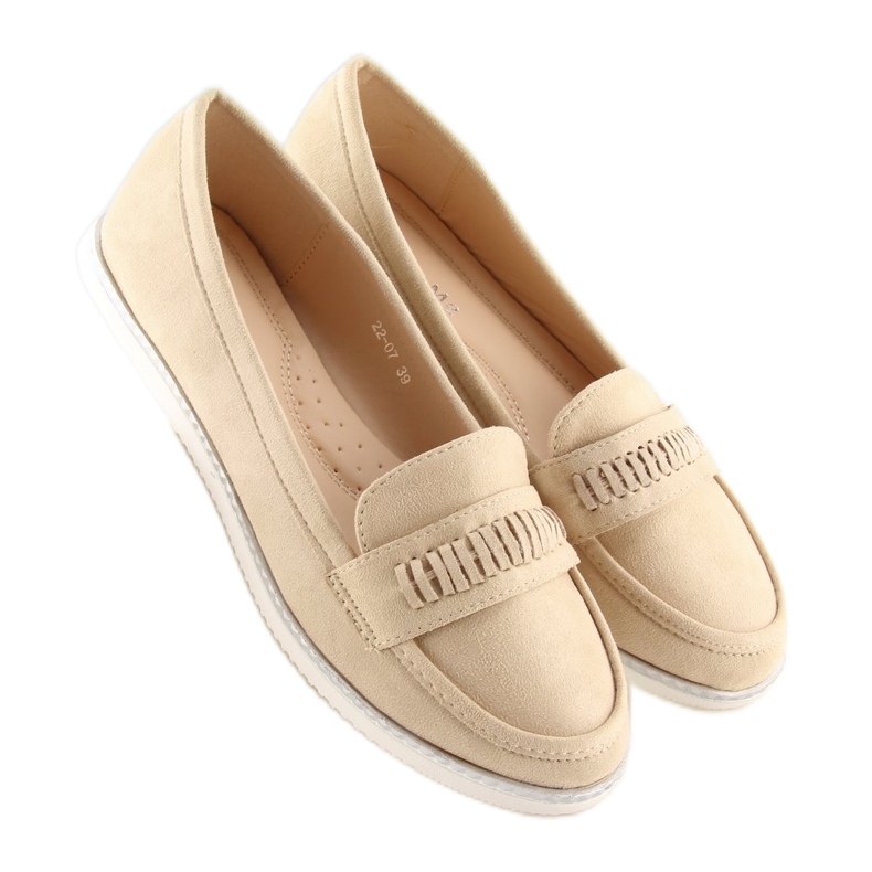 Mocasines beige mujer 22-07 Beige 2