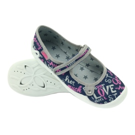 Befado zapatos para niños zapatillas bailarinas 114y311 azul marino rosado gris 3