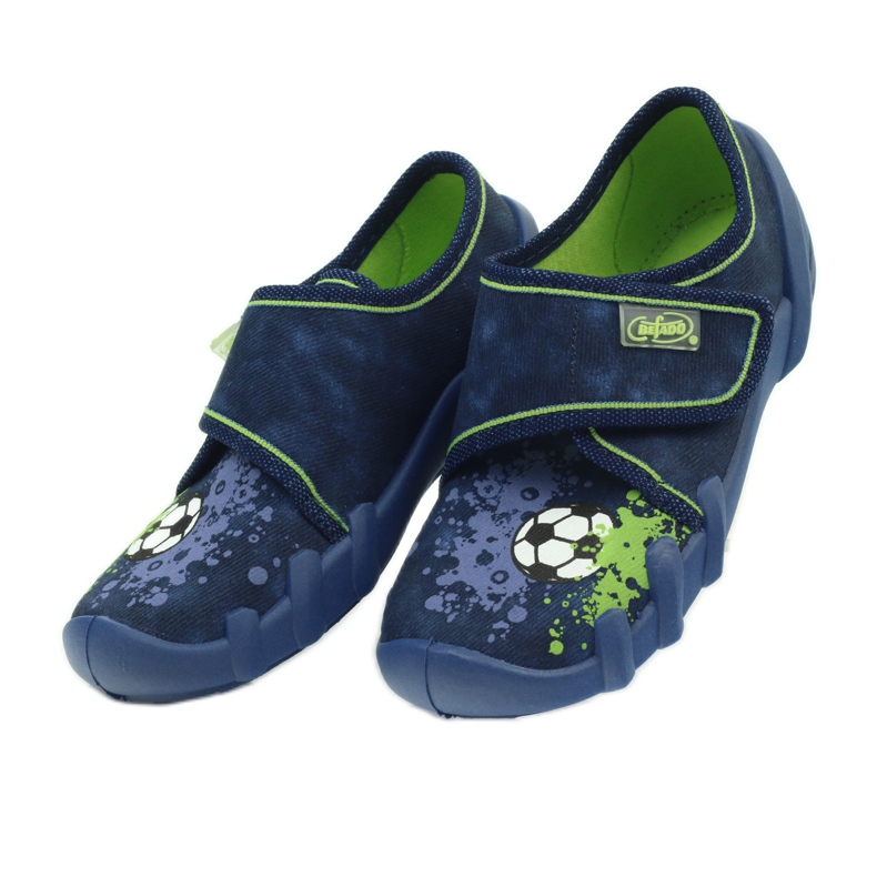 Zapatilla velcro futbolista Befado 273x237 verde azul marino 5