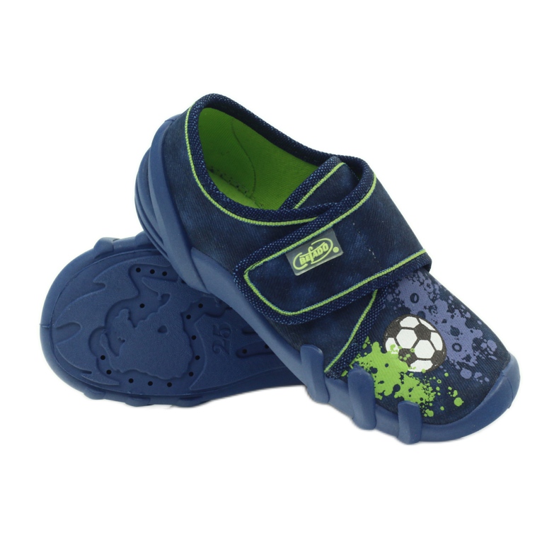 Zapatilla velcro futbolista Befado 273x237 verde azul marino 3