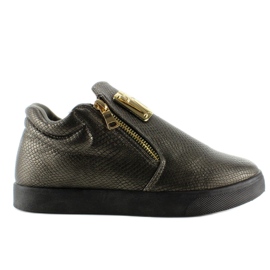 Deportivas Zanotki dorado con cremalleras 881-1 D. Grey gris 2