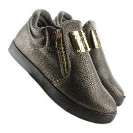 Deportivas Zanotki dorado con cremalleras 881-1 D. Grey gris 5