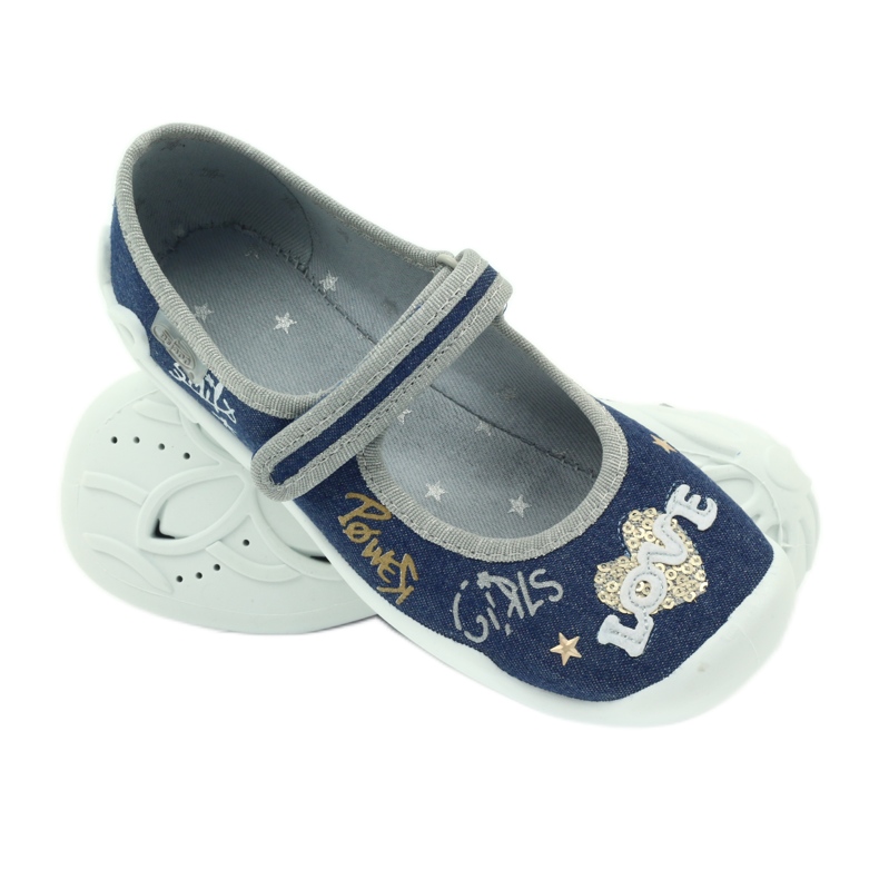 Befado zapatos para niños bailarinas zapatillas 114y313 azul marino gris 4