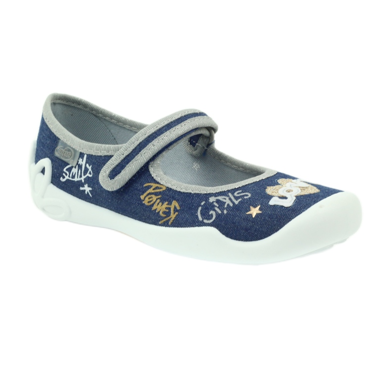 Befado zapatos para niños bailarinas zapatillas 114y313 azul marino gris 1