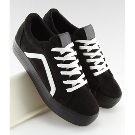 Zapatillas negras de suela alta B318-16 Negro blanco 3