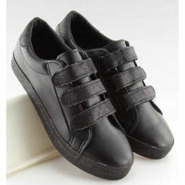 Negro XL10P Zapatillas negras con velcro 1 Negro XL10P Zapatillas negras con velcro 1
