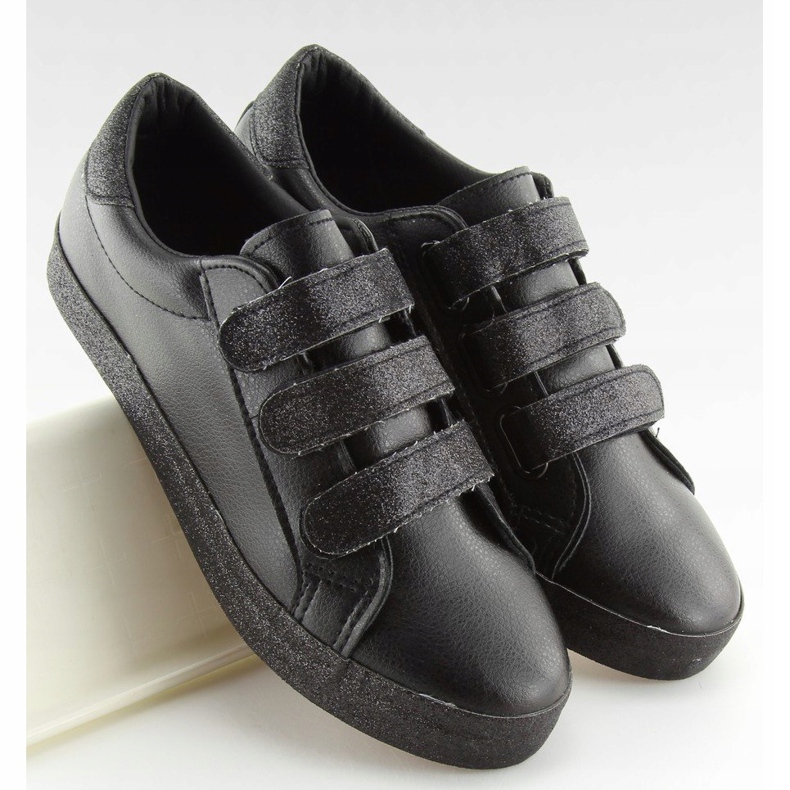 Negro XL10P Zapatillas negras con velcro 1 Negro XL10P Zapatillas negras con velcro 1