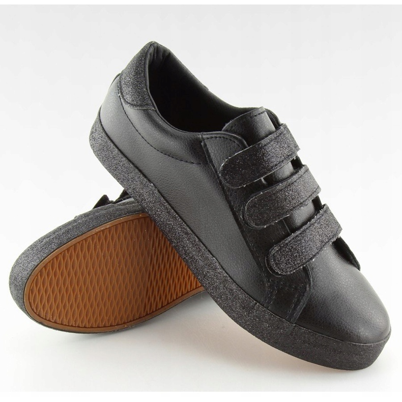 Negro XL10P Zapatillas negras con velcro 2 Negro XL10P Zapatillas negras con velcro 2
