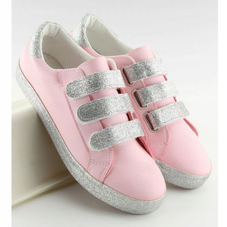 Zapatillas abrochadas con Velcro rosa XL10P Rosa gris 1