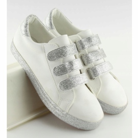 Zapatillas abrochadas con Velcro blanco XL10P Blanco gris 1 Zapatillas abrochadas con Velcro blanco XL10P Blanco gris 1