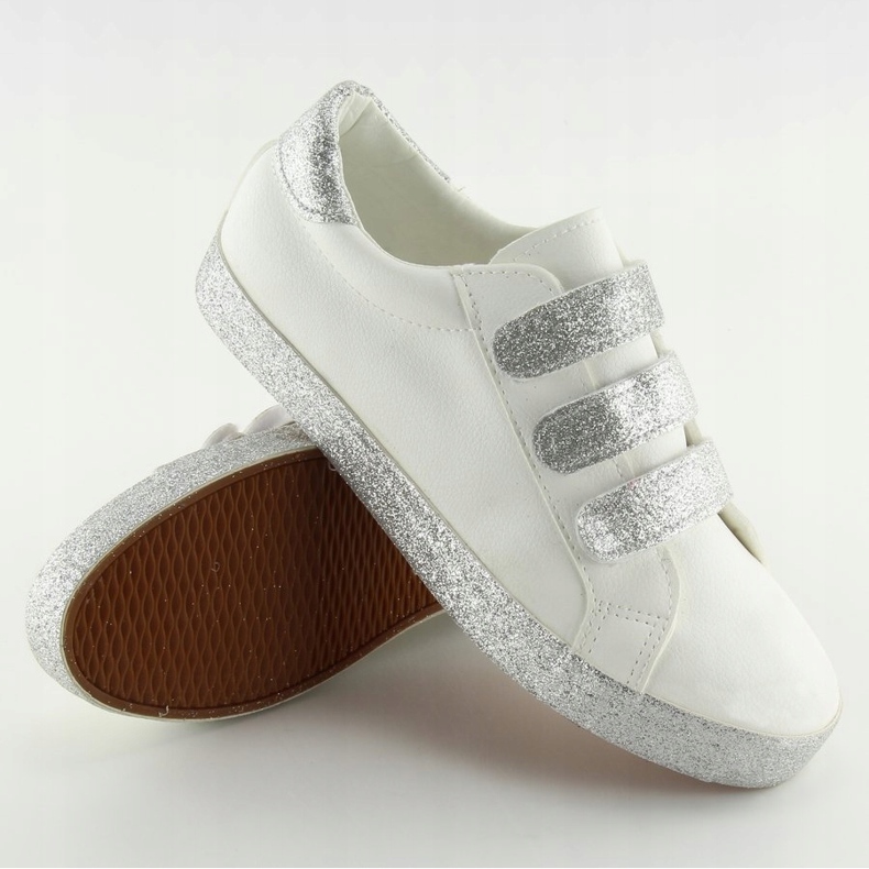 Zapatillas abrochadas con Velcro blanco XL10P Blanco gris 2 Zapatillas abrochadas con Velcro blanco XL10P Blanco gris 2