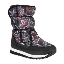 Botas de nieve para el invierno. negro rojo 2