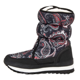Botas de nieve para el invierno. negro rojo 3