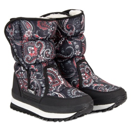 Botas de nieve para el invierno. negro rojo 5