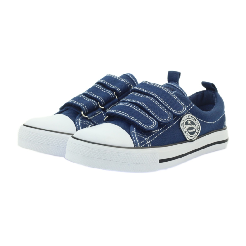 American Club Zapatillas American denim con velcro azul marino 3