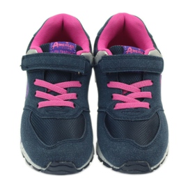American Club Calzado deportivo americano ADI para niños 15110 rosado azul marino 4
