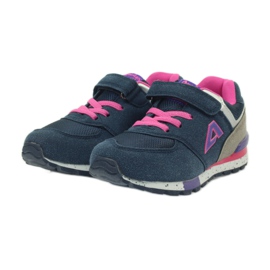 American Club Calzado deportivo americano ADI para niños 15110 rosado azul marino 3