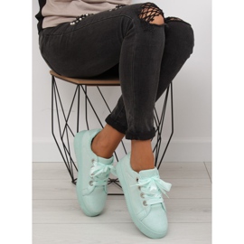 Zapatillas con cintas menta H99-23 Verde claro 4