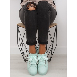 Zapatillas con cintas menta H99-23 Verde claro 3