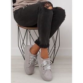 Gris H99-23 Zapatillas grises con cintas 5