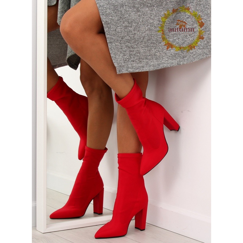 Botas de neopreno rojo de tacón alto NS028P 1 Botas de neopreno rojo de tacón alto NS028P 1