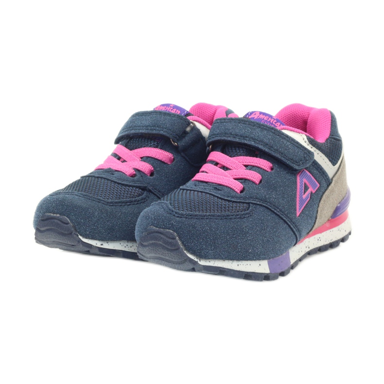 American Club Calzado deportivo para niños American ADI 15110 BM45976 rosa azul marino 4