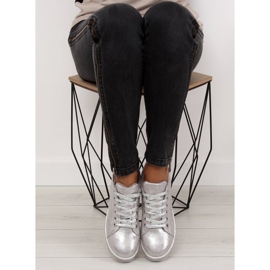 Deportivas plateadas de mujer K-301 Silver gris 4