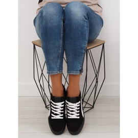 Zapatillas negras de suela alta B318-16 Negro blanco 4