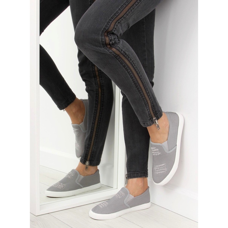 Zapatillas slip-on grises BL126P Gris 1 Zapatillas slip-on grises BL126P Gris 1