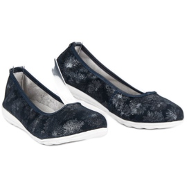 Filippo Zapatillas de ballet de piel azul marino 2