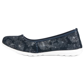 Filippo Zapatillas de ballet de piel azul marino 1