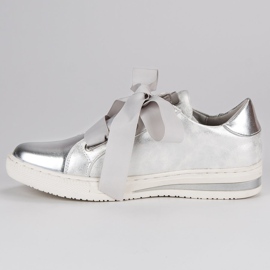 Filippo Zapatos plateados atados gris 3