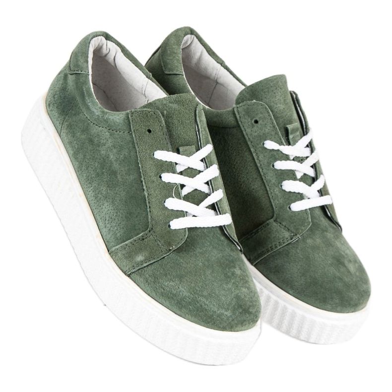 Filippo Zapatillas de cuero Creepers verde 1