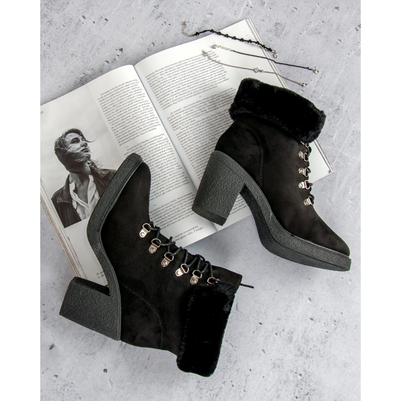 Seastar Botines con cordones y piel negro 1 Seastar Botines con cordones y piel negro 1