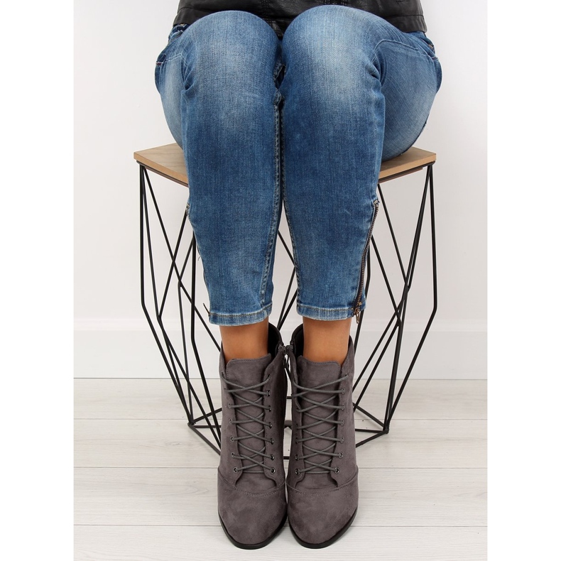 Botas de tacón estable gris JA161 gris 1 Botas de tacón estable gris JA161 gris 1