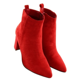 Botines rojos de tacón estable 3