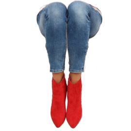 Botines rojos de tacón estable 4