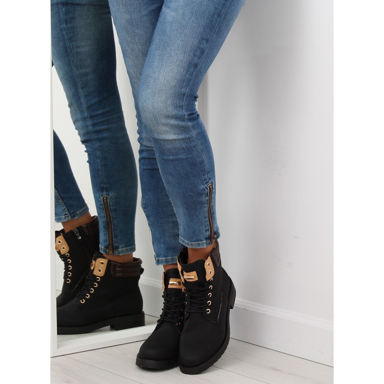 Botas de madera de mujer negras ZH788 Black negro marrón 2 Botas de madera de mujer negras ZH788 Black negro marrón 2