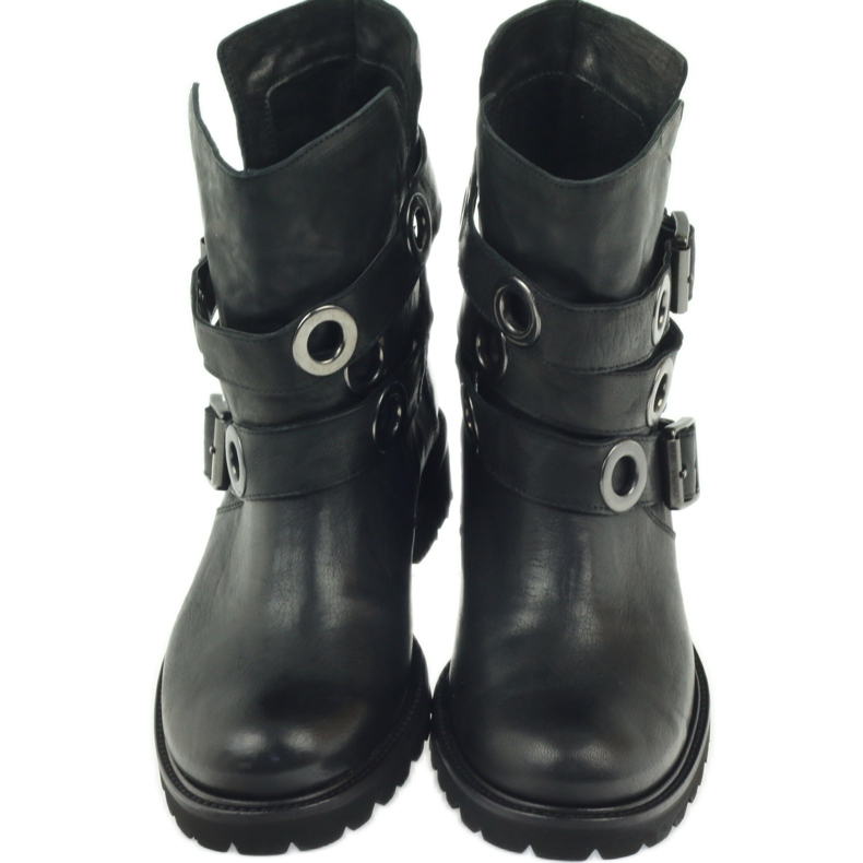 Botas de rayas decoradas con círculos Badura negro 4