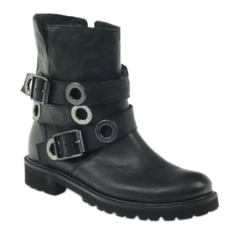 Botas de rayas decoradas con círculos Badura negro 1