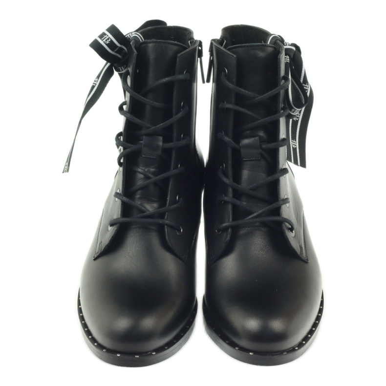 Botas decoradas con lazo y tachuelas Badura negro 4