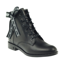 Botas decoradas con lazo y tachuelas Badura negro 1